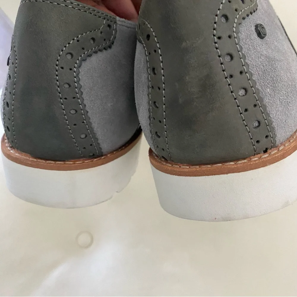 Rockport 'Ledge Hill' Saddle Shoe Suede Leather Oxford Lace Up Men 13 Grey NEW